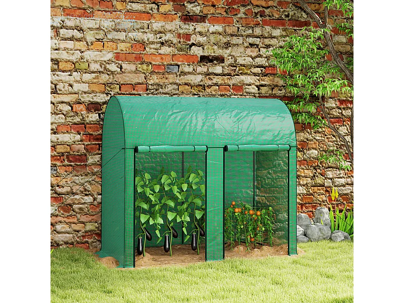 Serra da giardino con 2 porte avvolgibili 2x1x1.78 Verde
