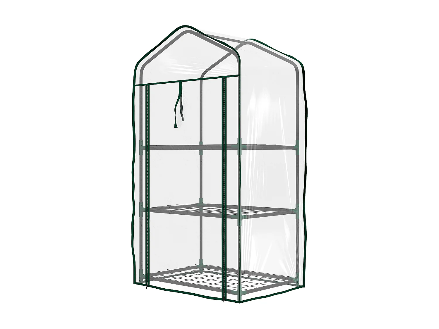 Serra da giardino a 3 livelli con copertura avvolgibile trasparente