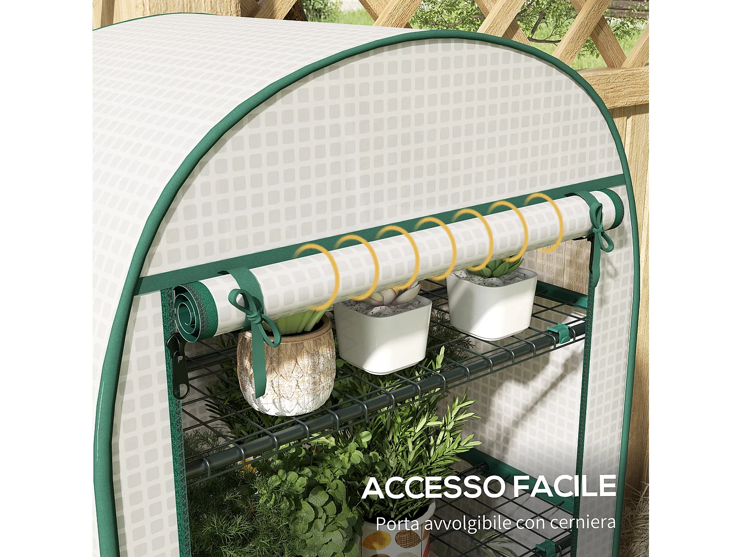 Serra da giardino con 4 ripiani e copertura in pe 80x50x160 cm bianco