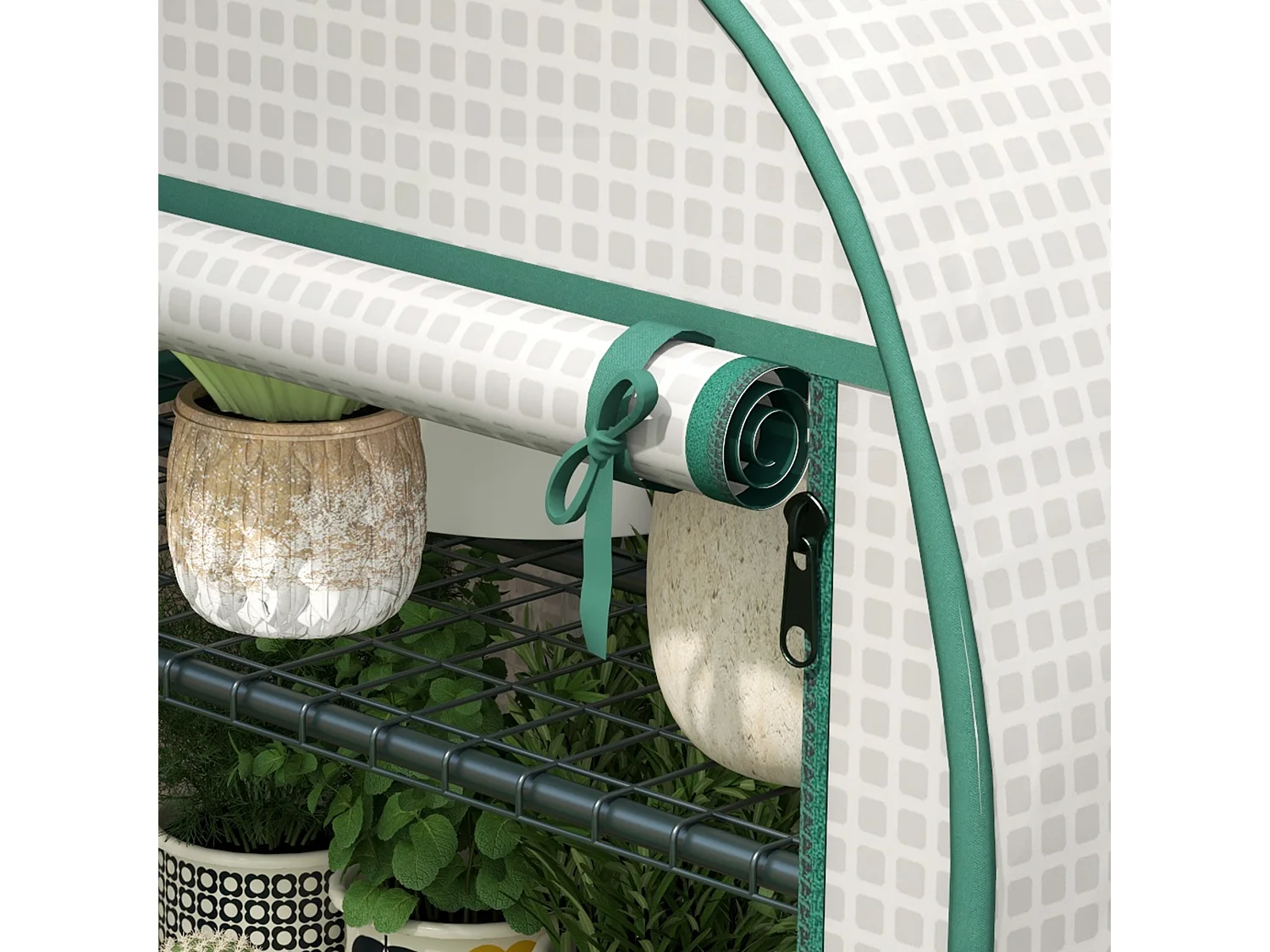 Serra da giardino con 4 ripiani e copertura in pe 80x50x160 cm bianco