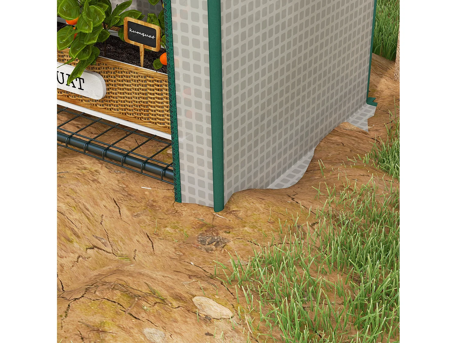 Serra da giardino con 4 ripiani e copertura in pe 80x50x160 cm bianco