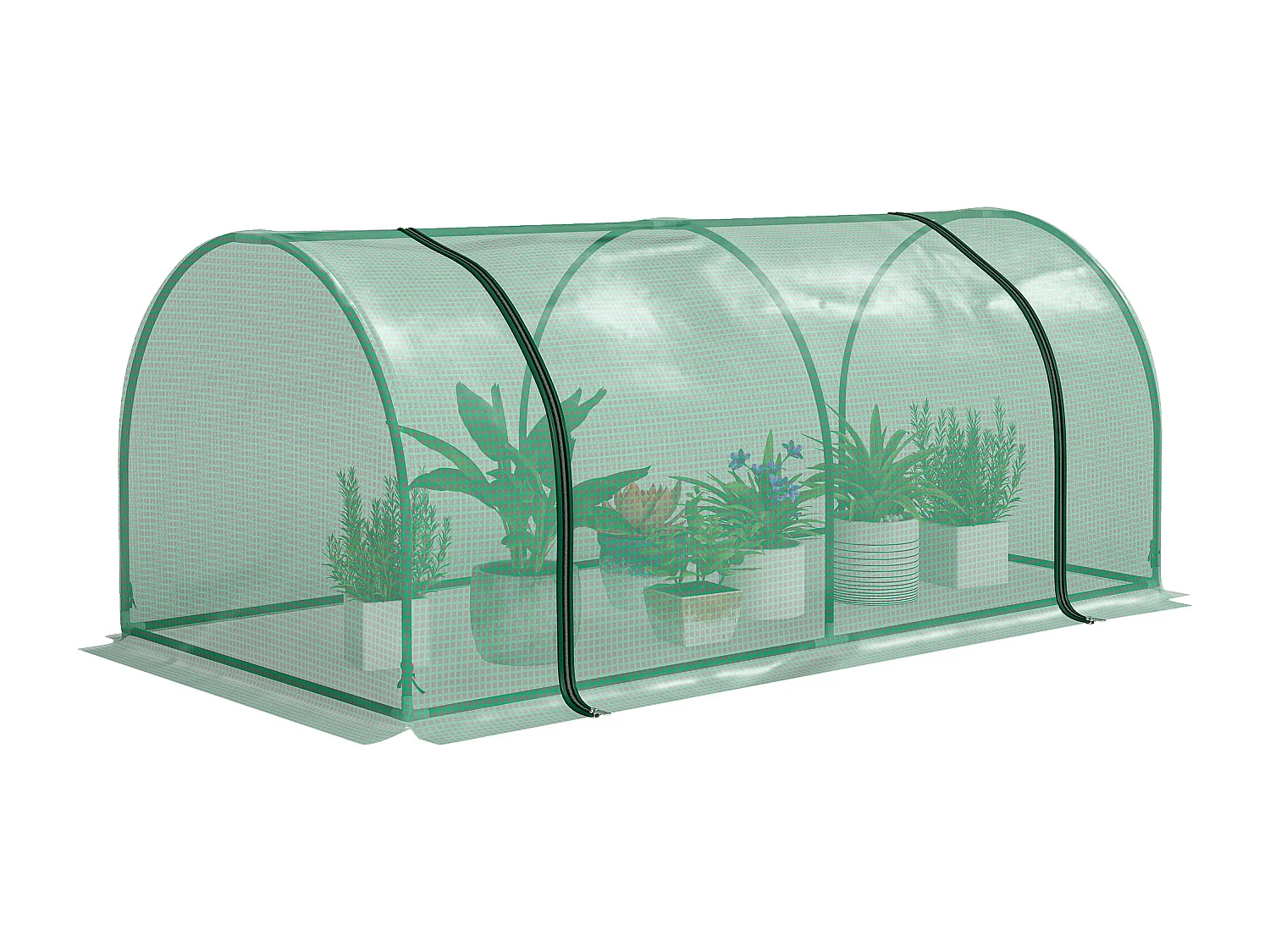 Serra da giardino e orto a tunnel 200x100x80 cm verde