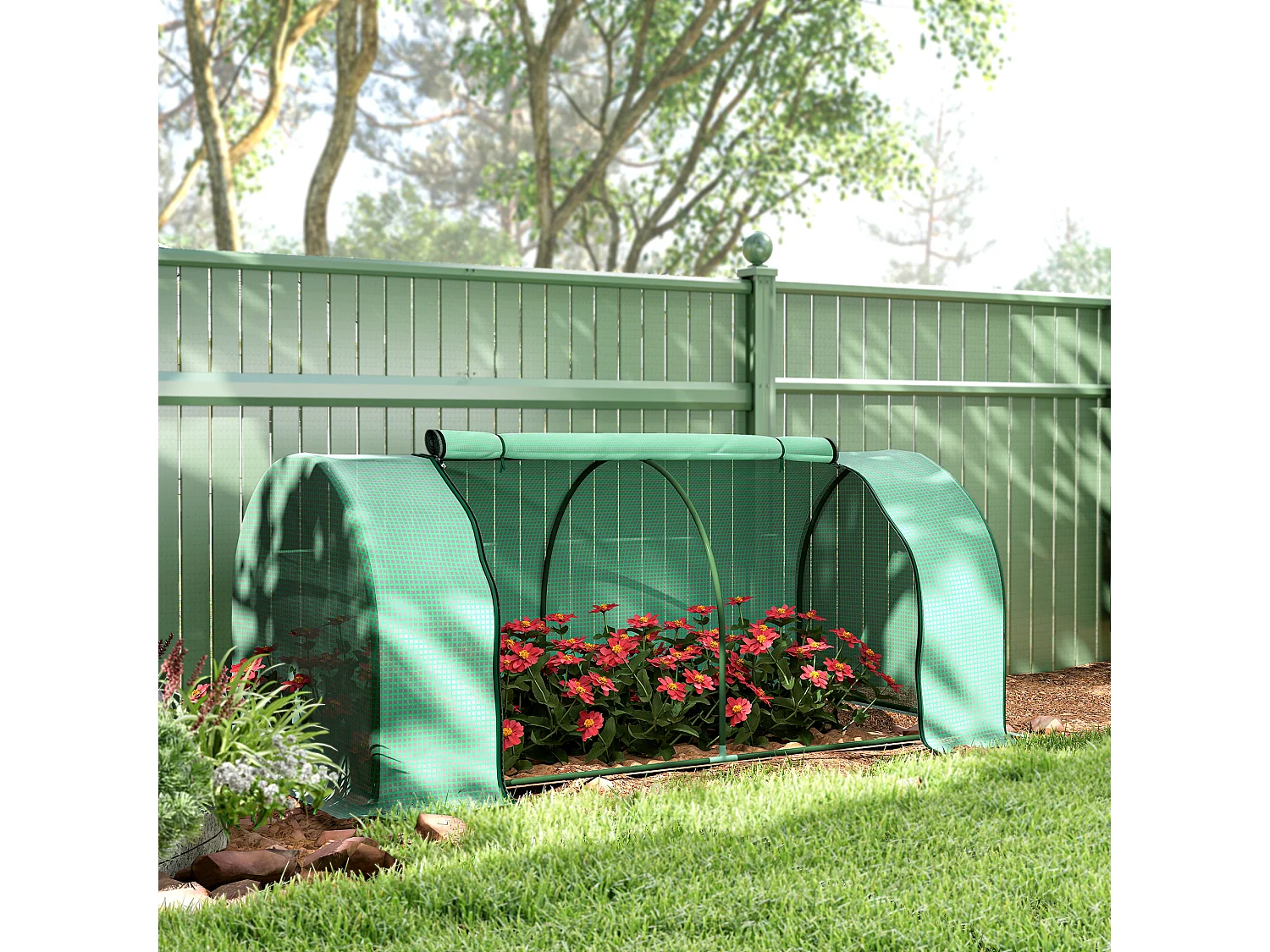 Serra da giardino e orto a tunnel 200x100x80 cm verde