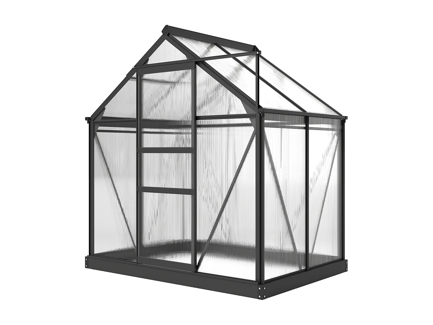 Serra da giardino finestra e porta scorrevole in policarbonato grigio