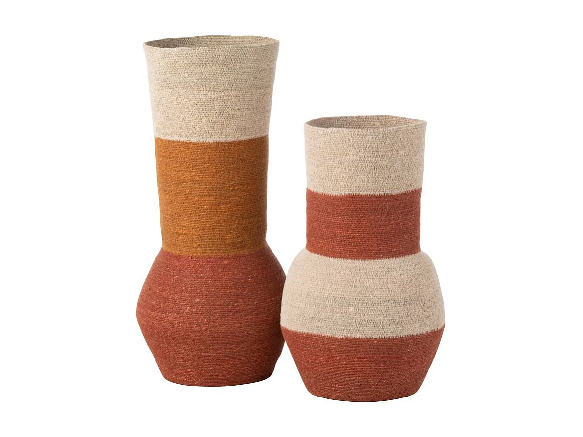 Vase Déco en Jonc "Rayures" 68cm Multicolore