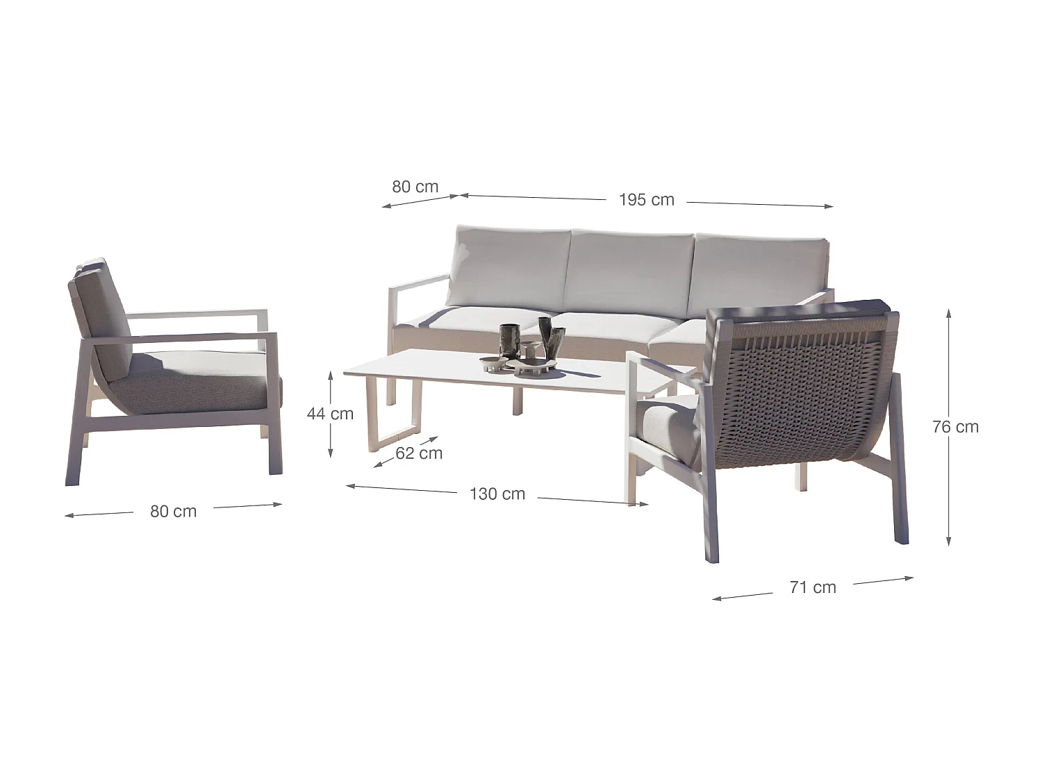 Conjunto de jardín ONIX 4 piezas Blanco