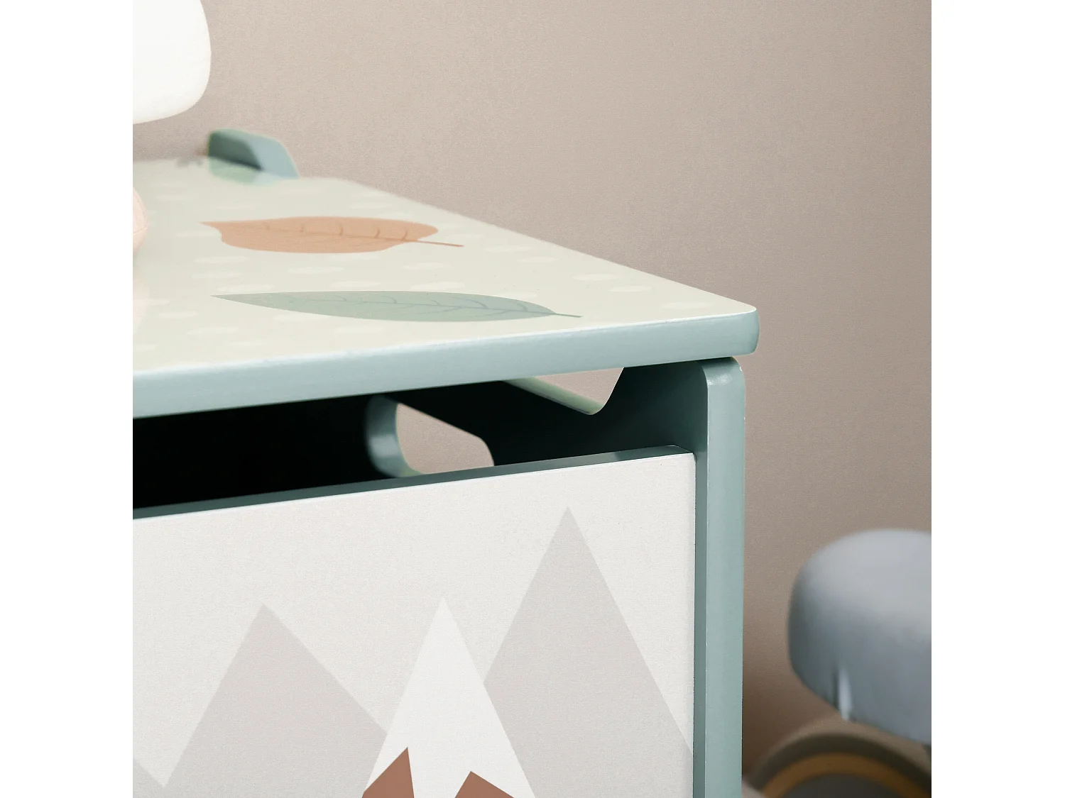 Baule cassapanca portagiochi per bambini in mdf verde