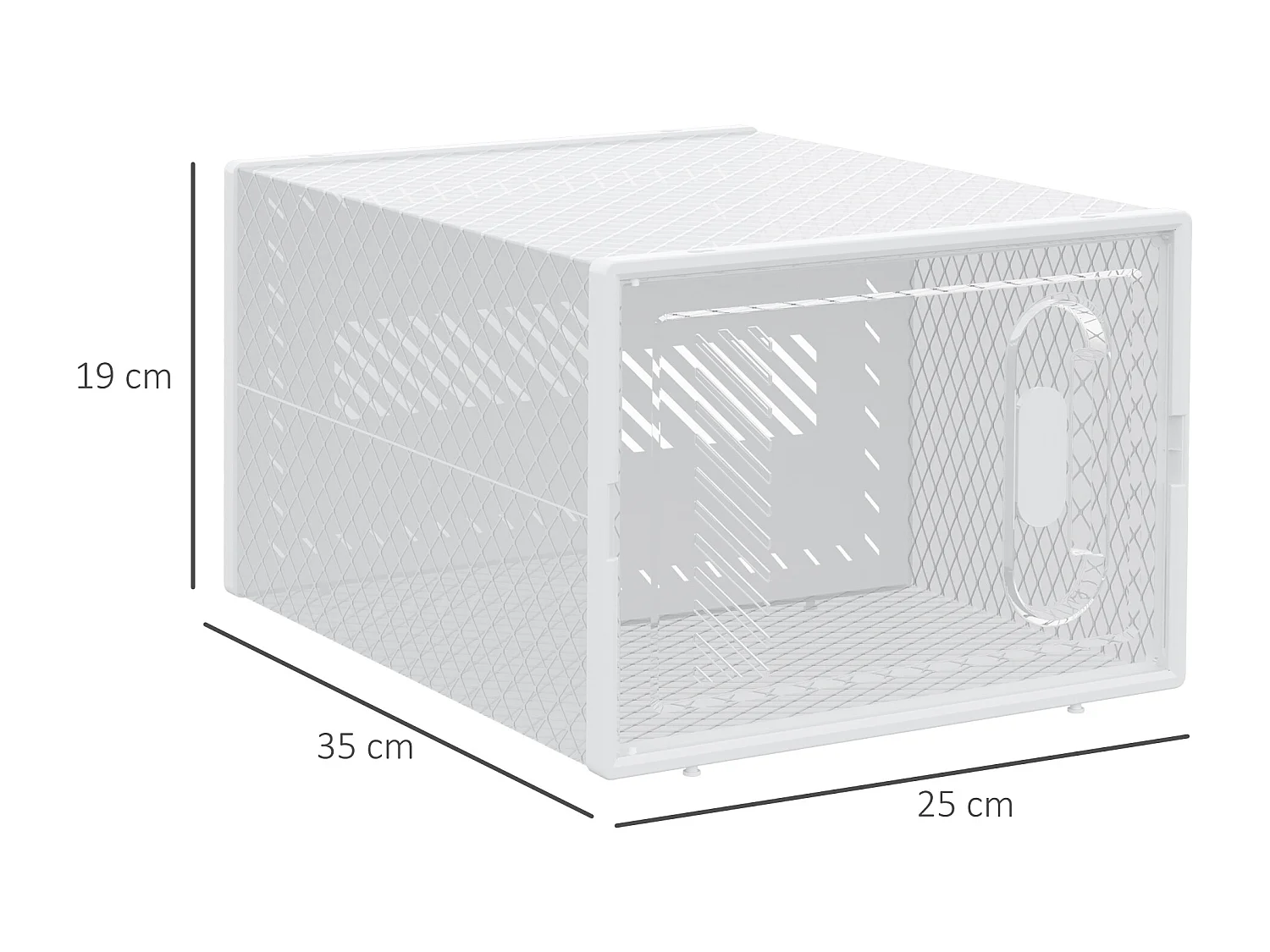 8 cubi contenitori in pp bianco e trasparente con porta magnetica