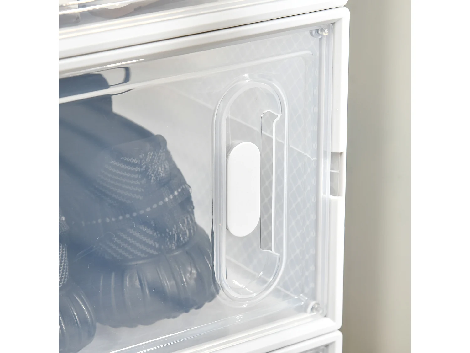 8 cubi contenitori in pp bianco e trasparente con porta magnetica