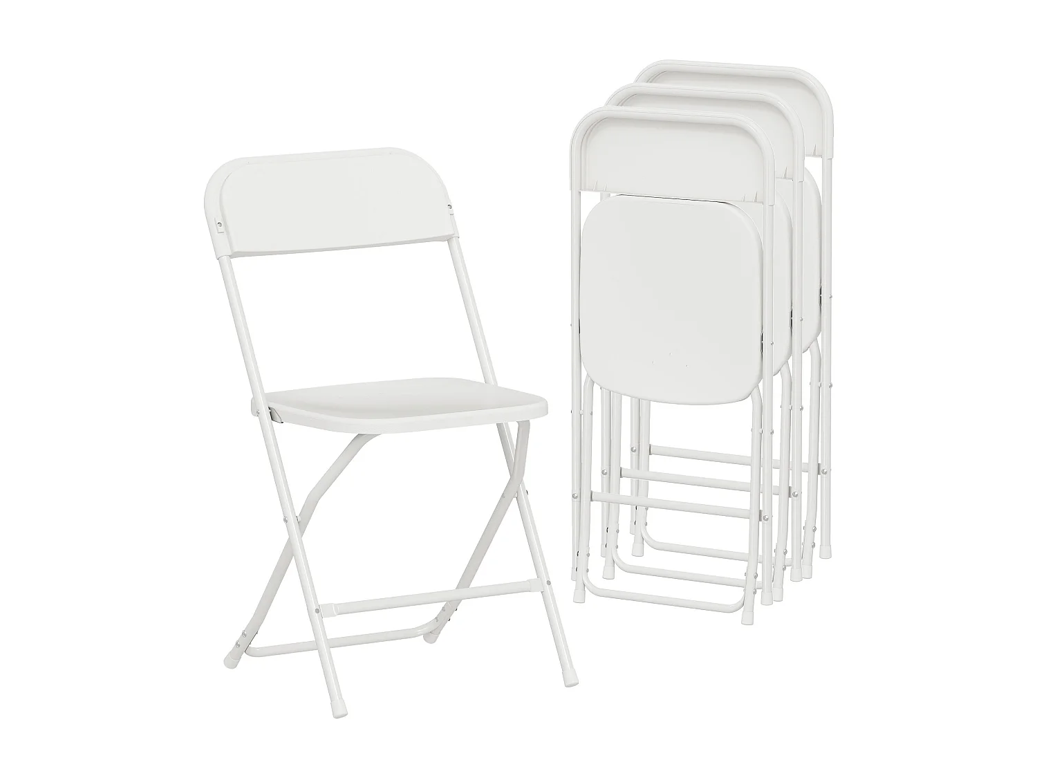 Set 4 sedie pieghevoli con fori di drenaggio 45x49x79.5 cm bianco