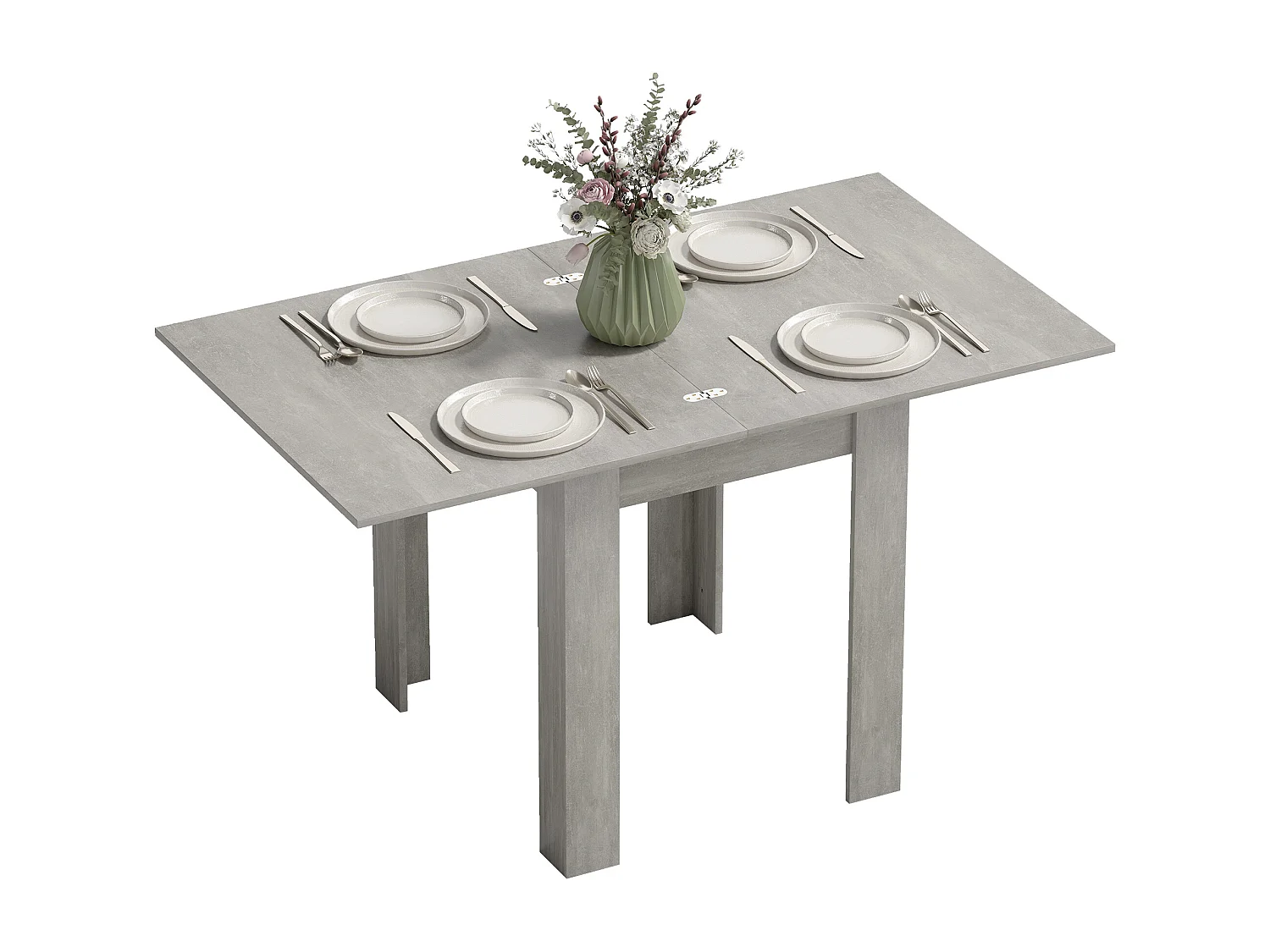 Tavolo da pranzo allungabile per 4-6 persone grigio e color legno