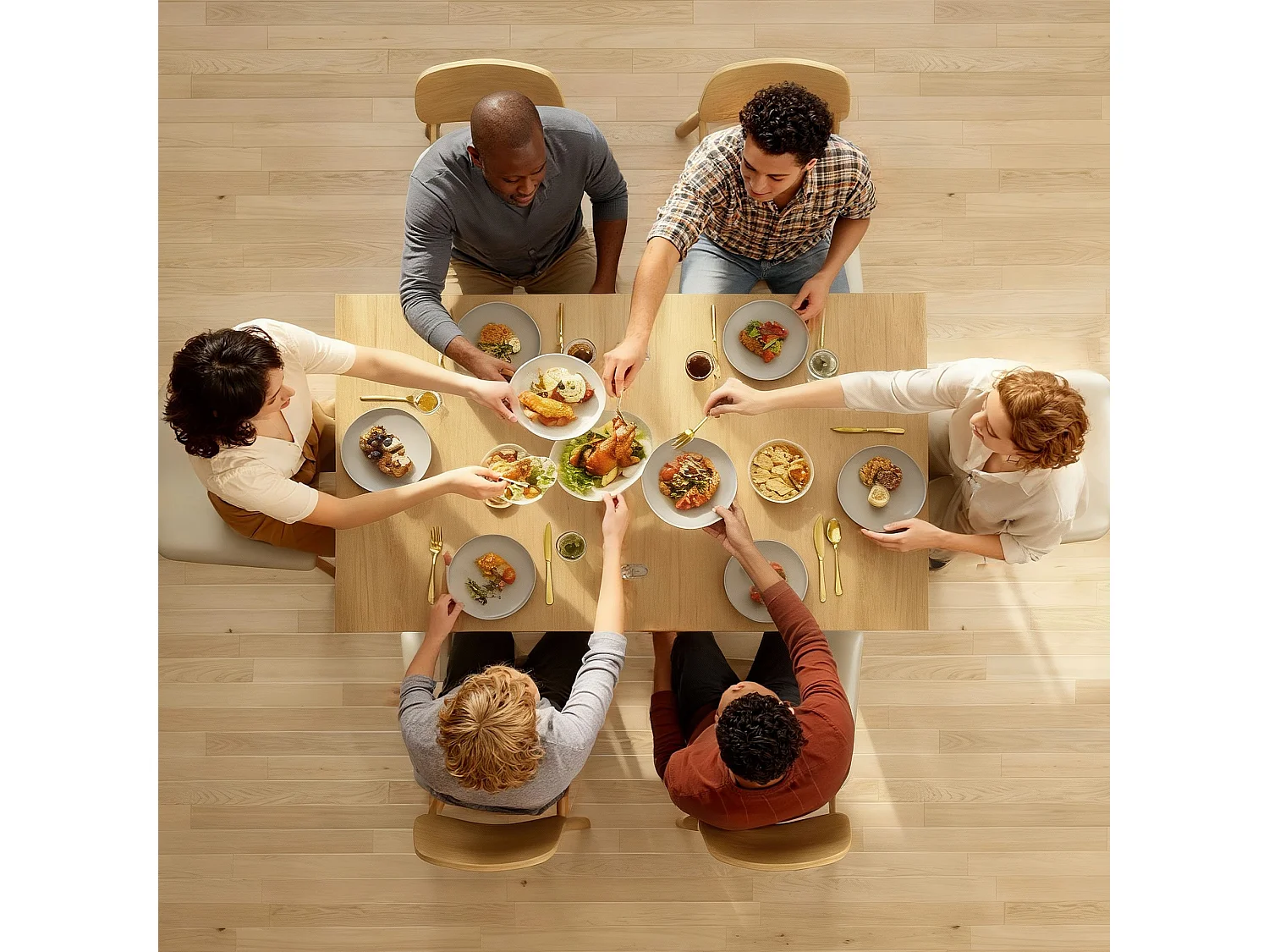 Tavolo da pranzo allungabile per 4-6 persone in truciolato color legno