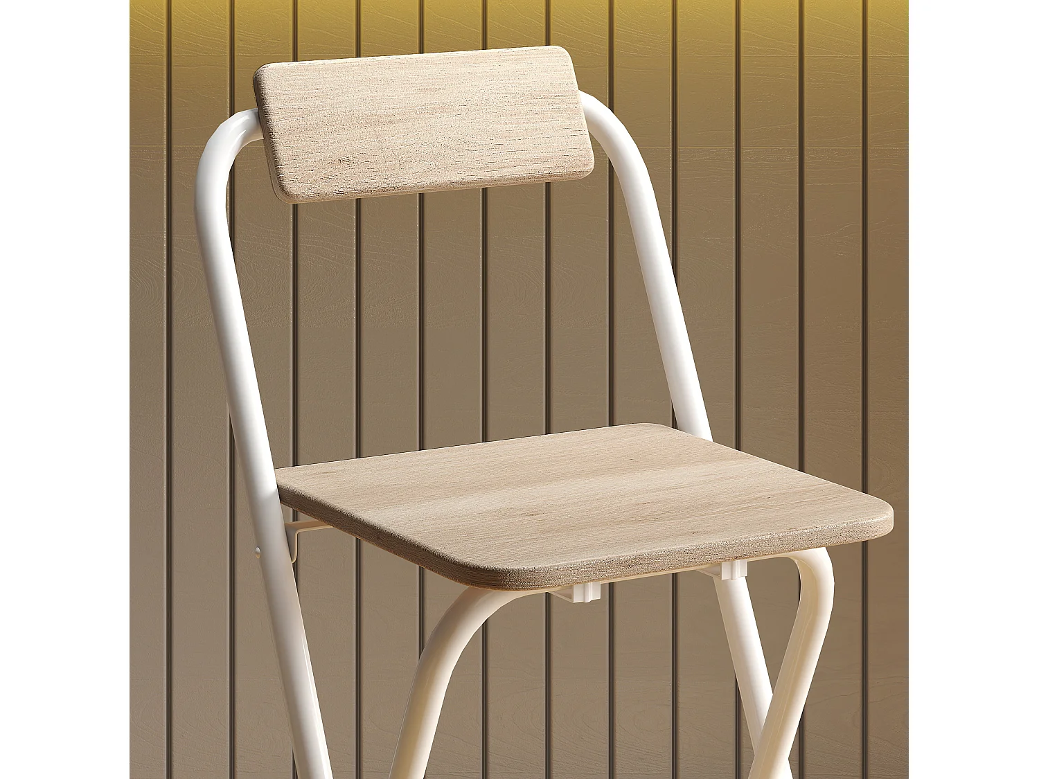 Set 2 sgabelli da bar pieghevoli con poggiapiedi colore legno