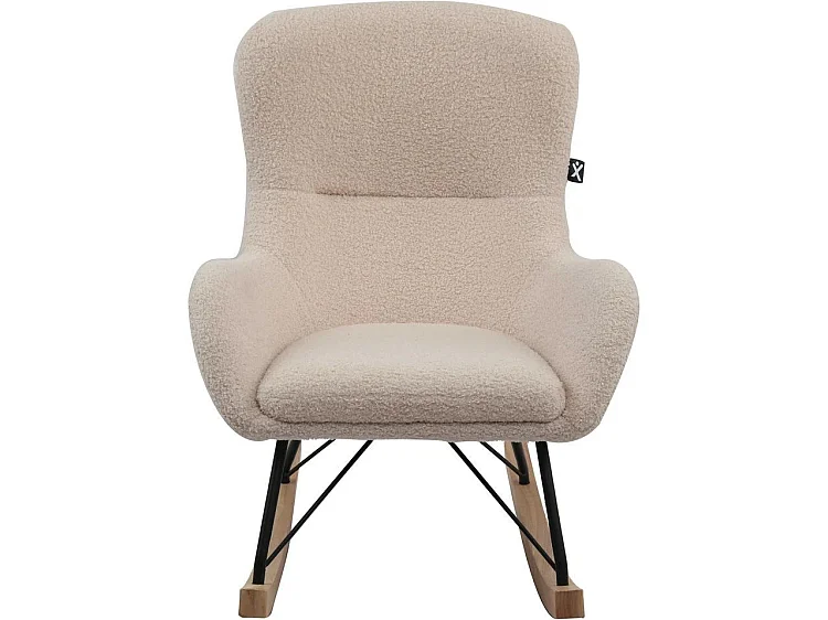 Fauteuil à bascule pour enfant ROCKY - Tissu bouclé-Beige