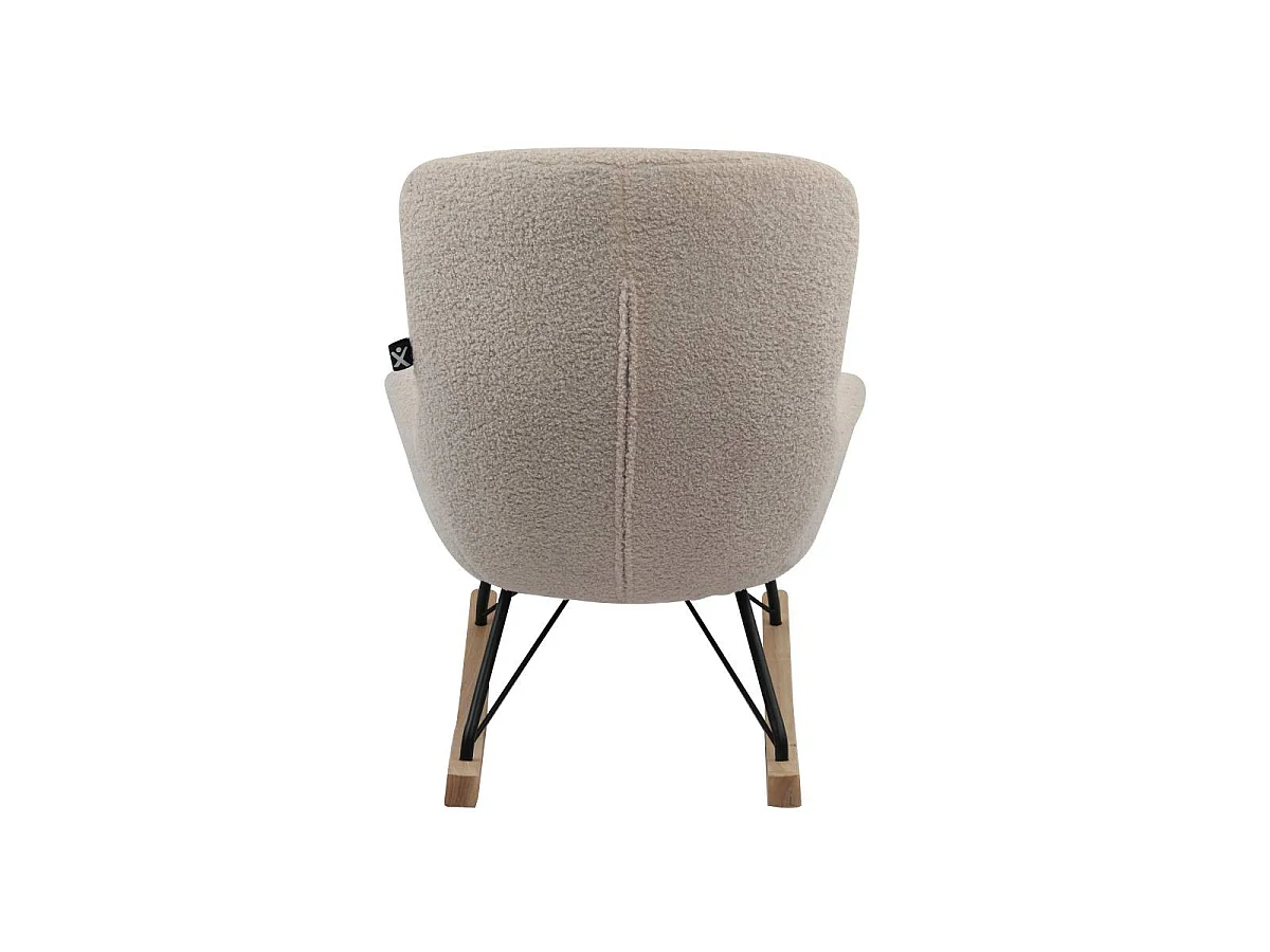 Fauteuil à bascule pour enfant ROCKY - Tissu bouclé-Beige