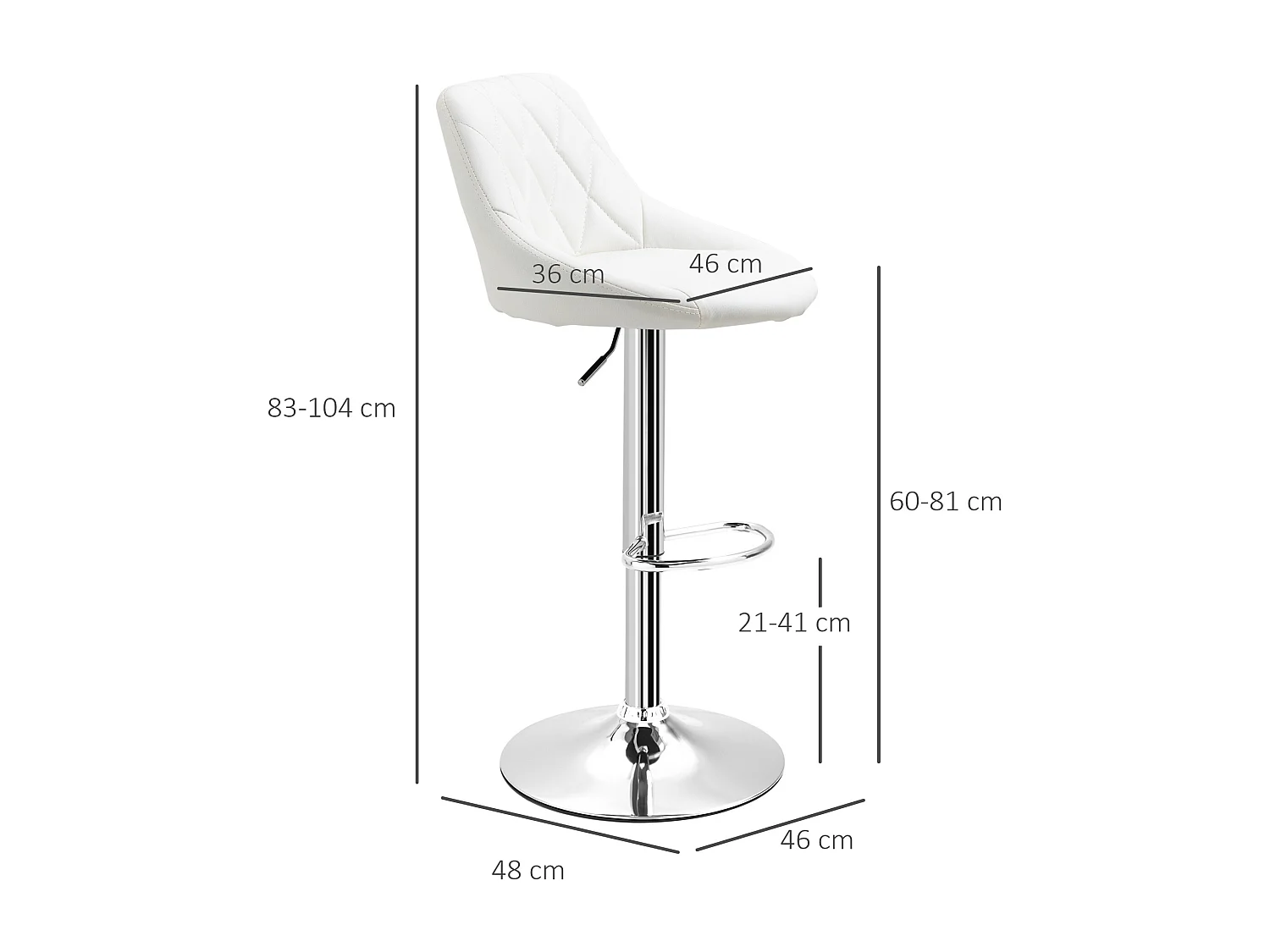 Set 2 sgabelli da bar girevoli in similpelle altezza regolabile