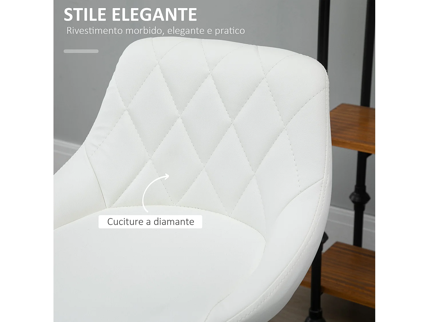 Set 2 sgabelli da bar girevoli in similpelle altezza regolabile