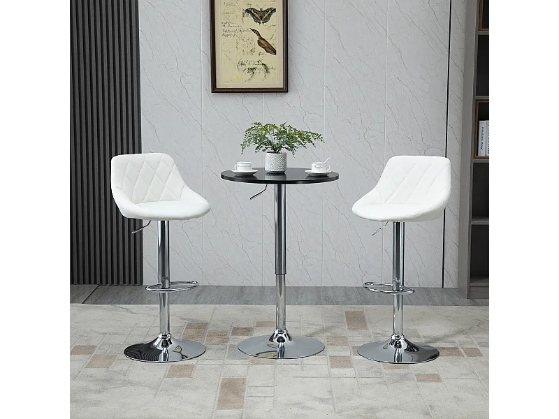 Set 2 sgabelli da bar girevoli in similpelle altezza regolabile