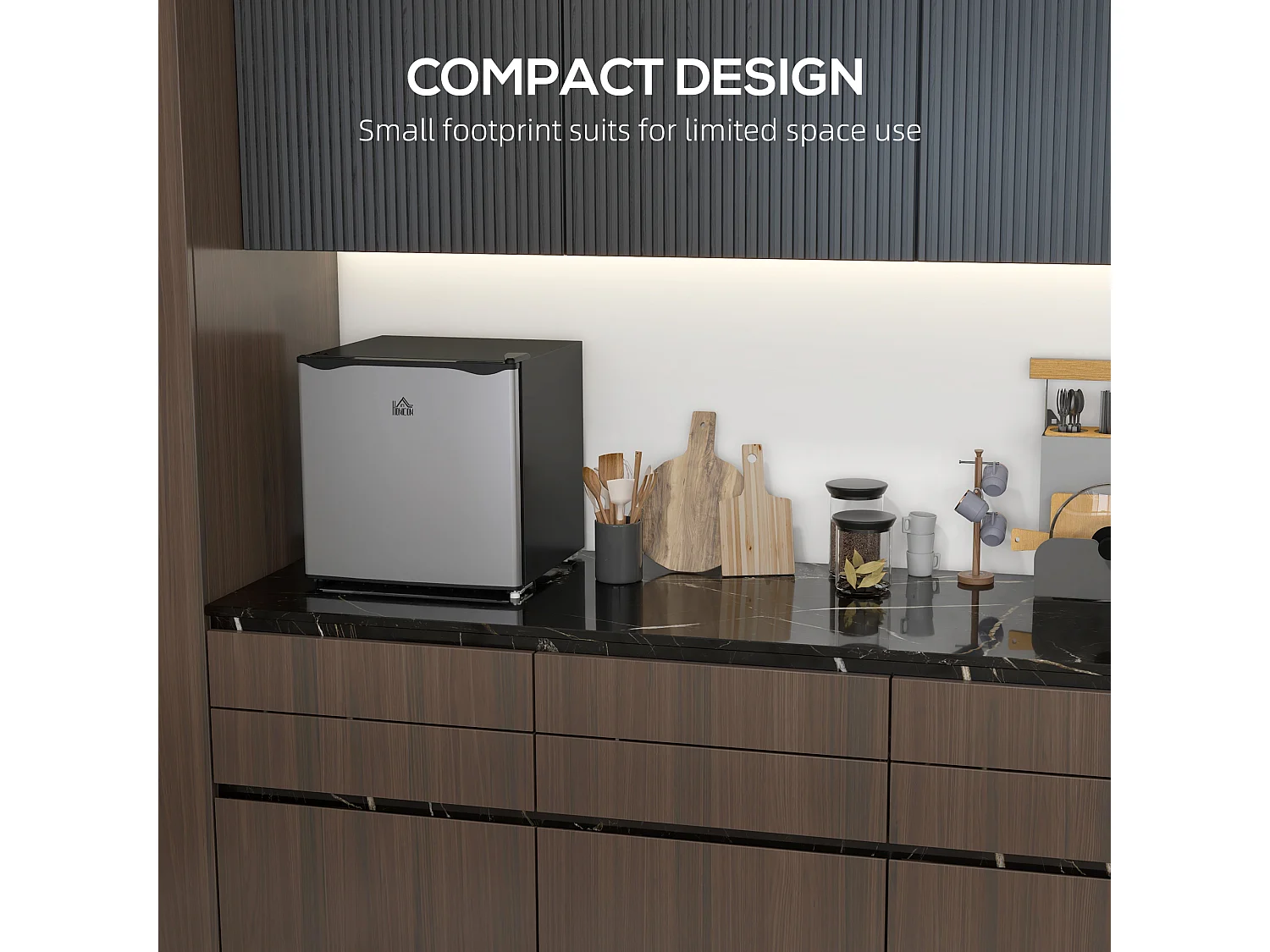 Mini frigo da 35l con ripiano rimovibile e porta reversibile argento