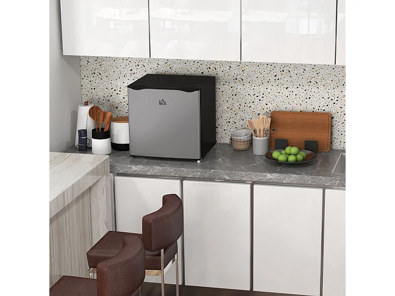 Mini frigo da 35l con ripiano rimovibile e porta reversibile argento