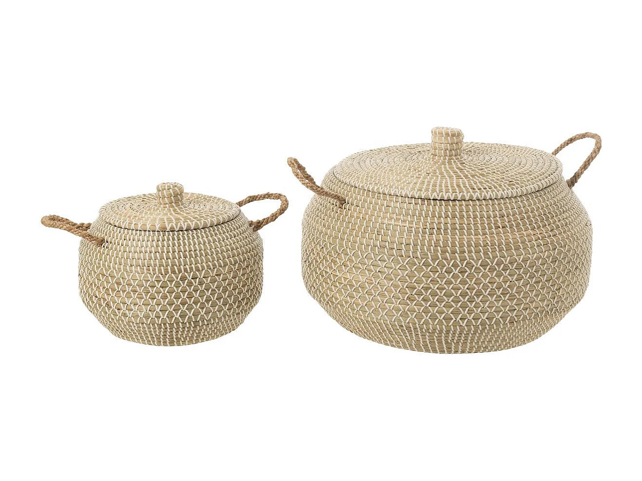 Lot de 2 Paniers en Jonc de Mer "Reid" 55cm Naturel