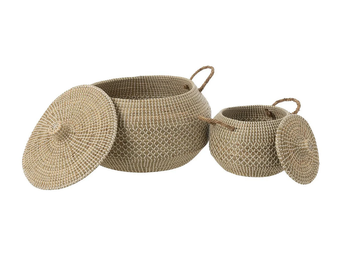 Lot de 2 Paniers en Jonc de Mer "Reid" 55cm Naturel