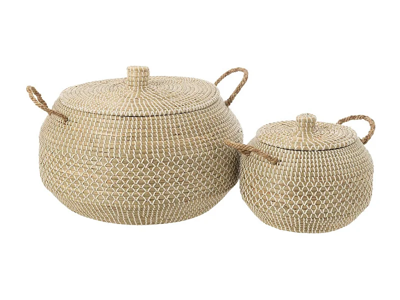 Lot de 2 Paniers en Jonc de Mer "Reid" 55cm Naturel