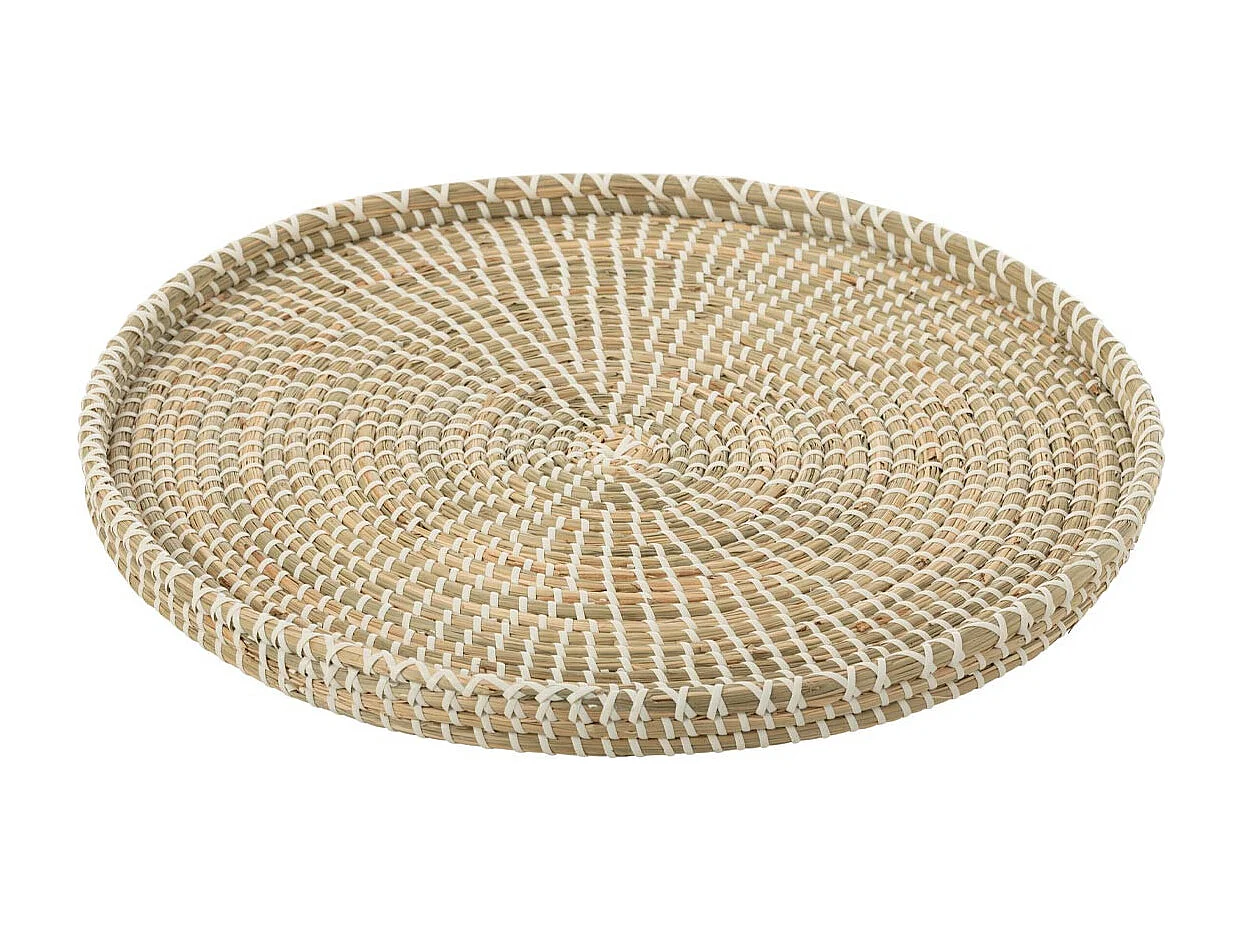 Plateau Déco en Jonc de Mer "Reid" 43cm Naturel