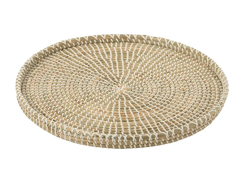 Plateau Déco en Jonc de Mer "Reid" 43cm Naturel