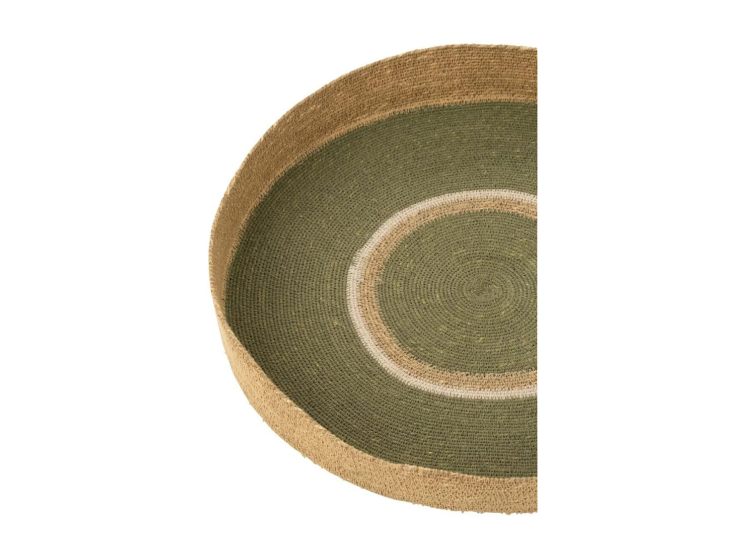 Plateau de Service en Jonc "Cercles" 50cm Vert