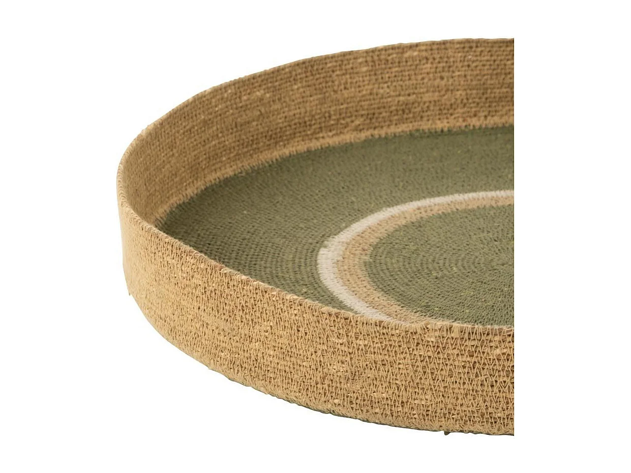 Plateau de Service en Jonc "Cercles" 50cm Vert