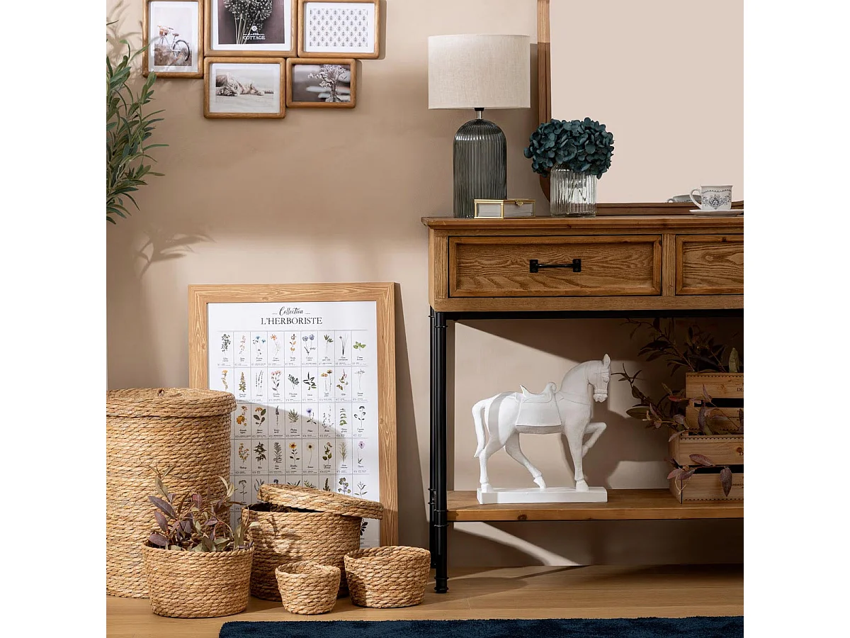 Lot de 9 Paniers en Jonc "Little Cottage" 48cm Naturel