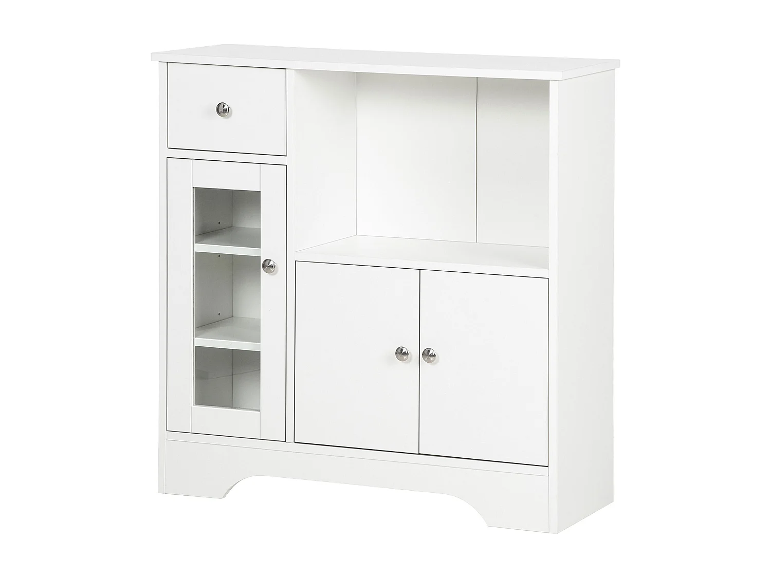 Credenza buffet portaoggetti in truciolato bianco 80x30x82 cm
