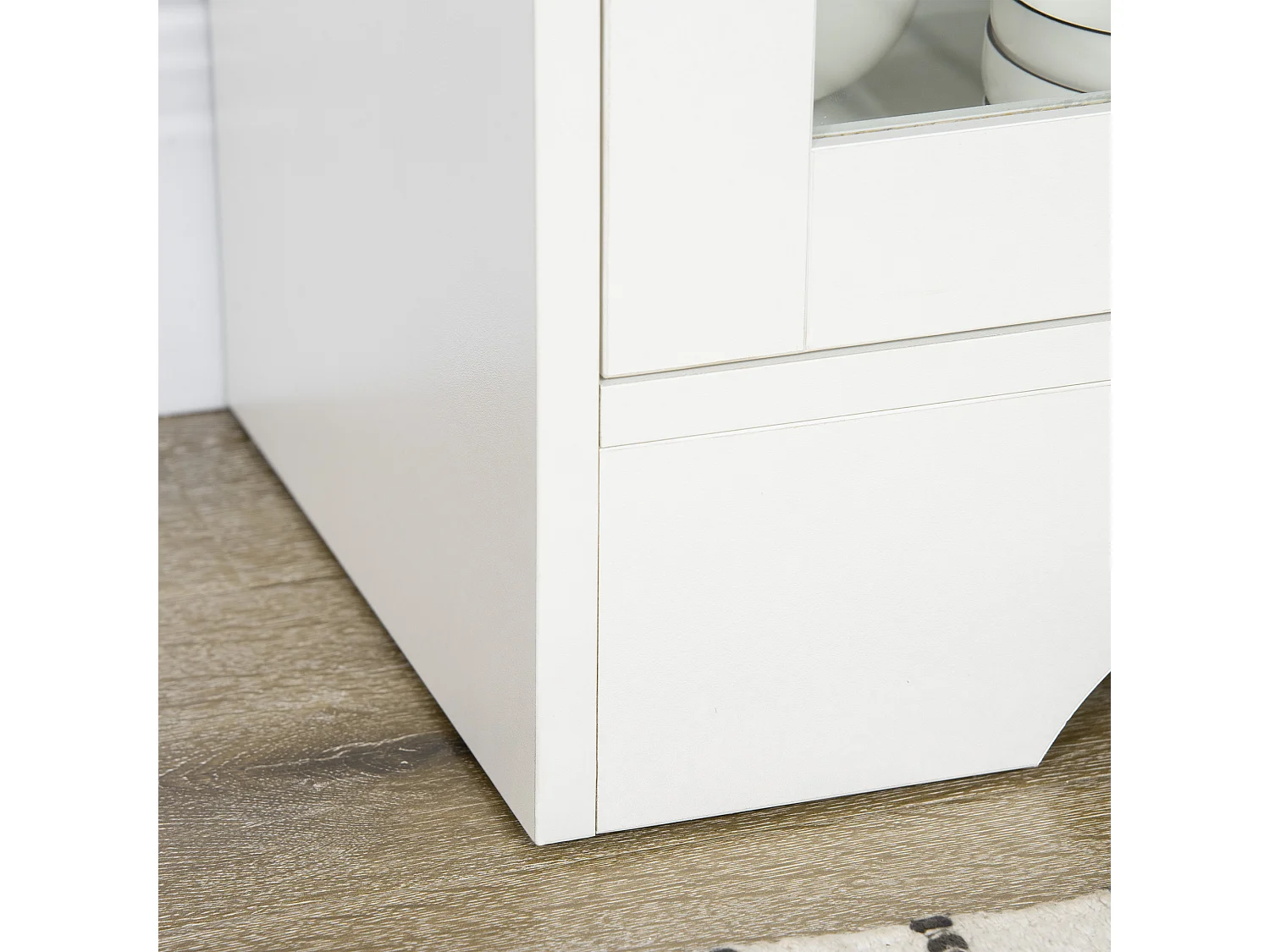 Credenza buffet portaoggetti in truciolato bianco 80x30x82 cm