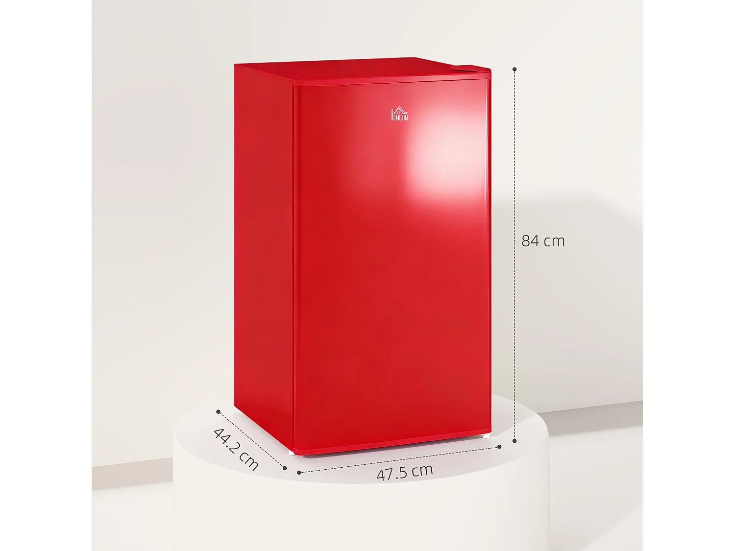 Frigorifero piccolo 91 litri con porta reversibile e congelatore rosso