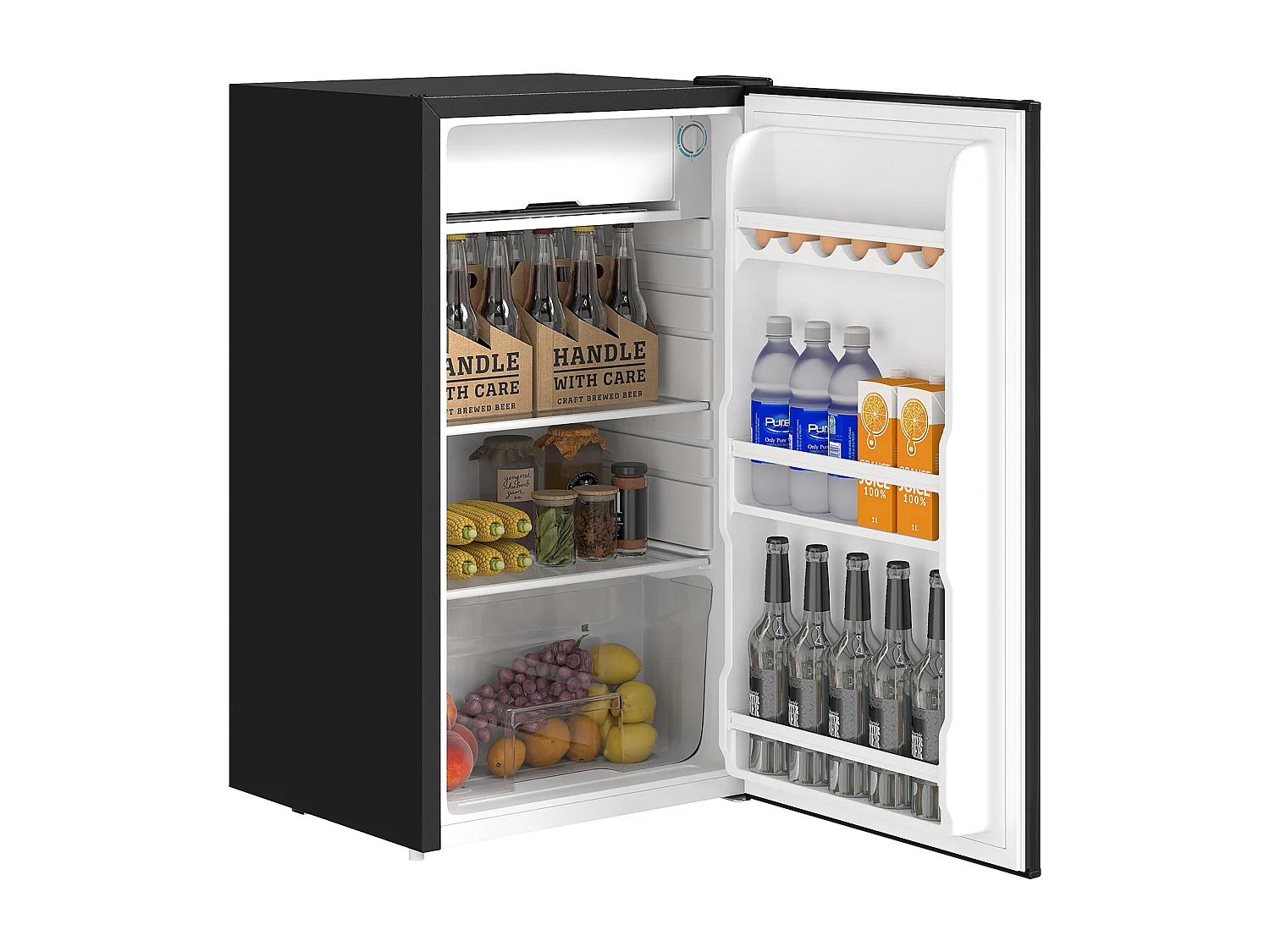 Frigo portatile 91l con scaffali a parete ripiani e cassetto nero