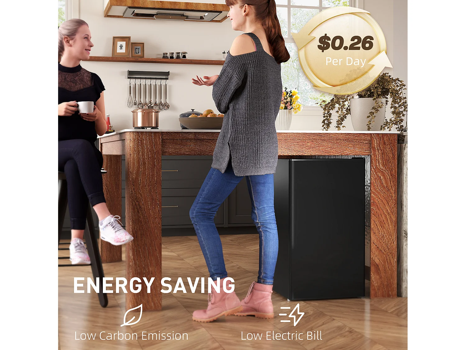 Frigo portatile 91l con scaffali a parete ripiani e cassetto nero