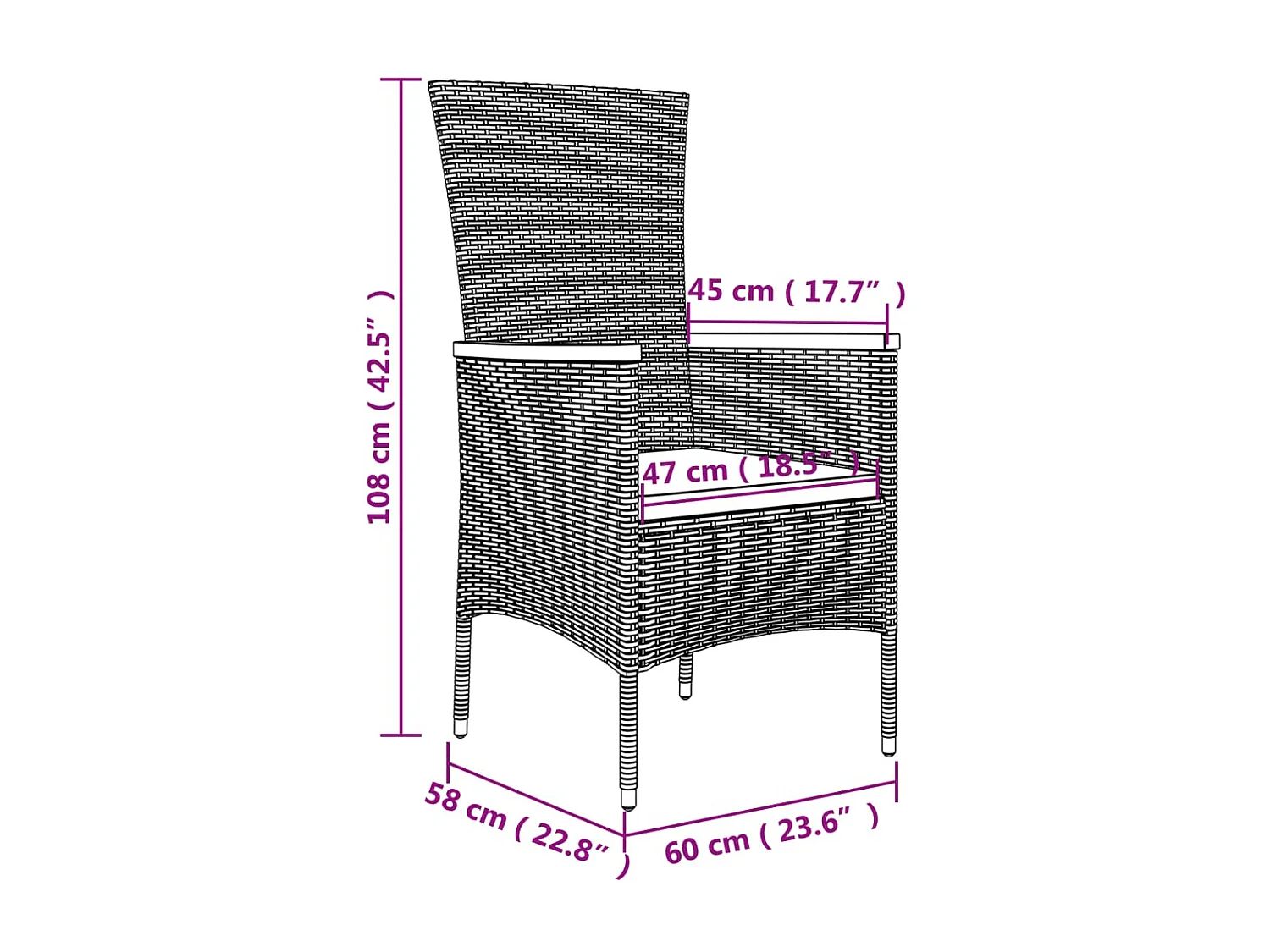 Ensemble à manger de jardin 9 pièces coussins noir résine tressée