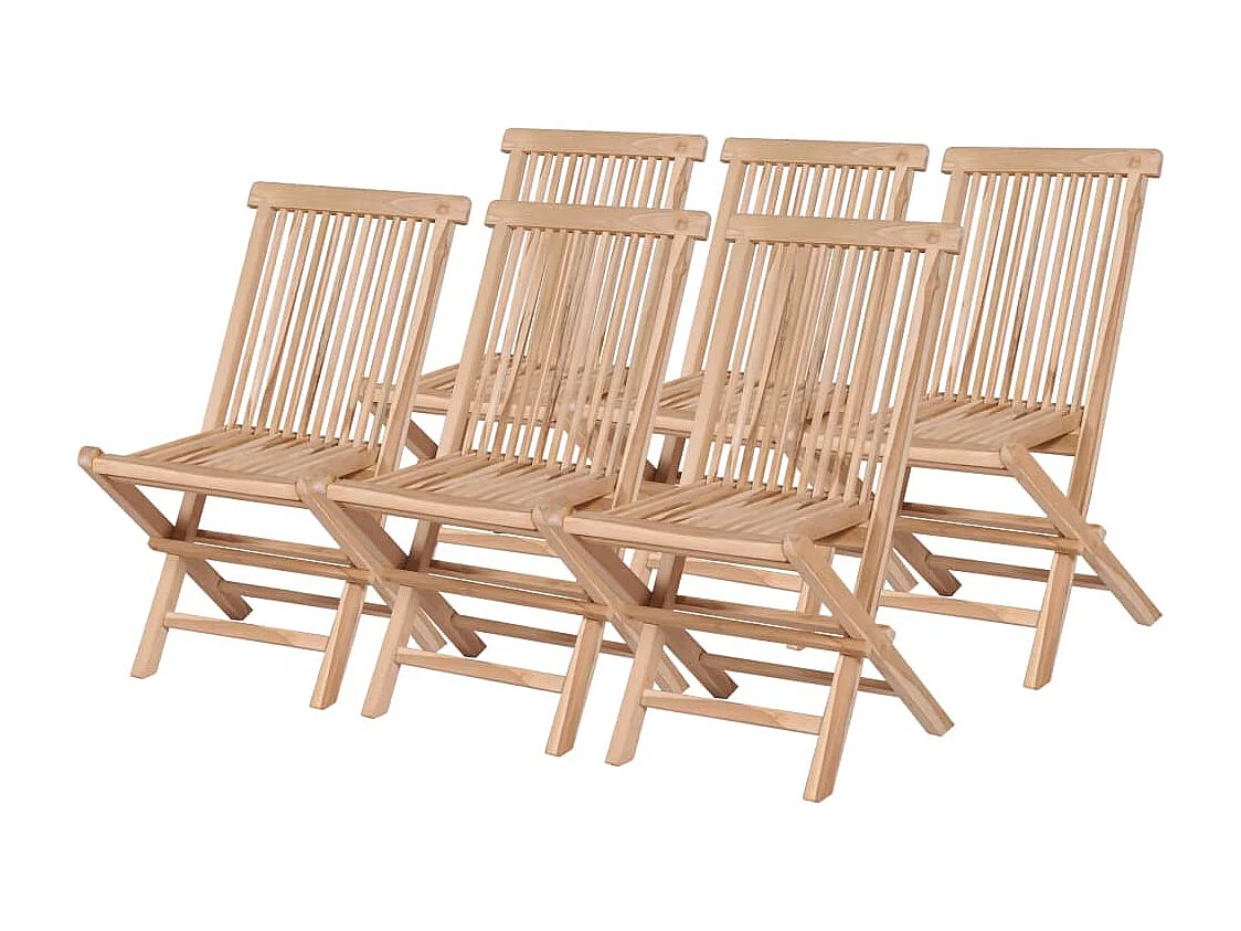 Ensemble à manger d'extérieur pliable 7 pièces Bois solide de teck