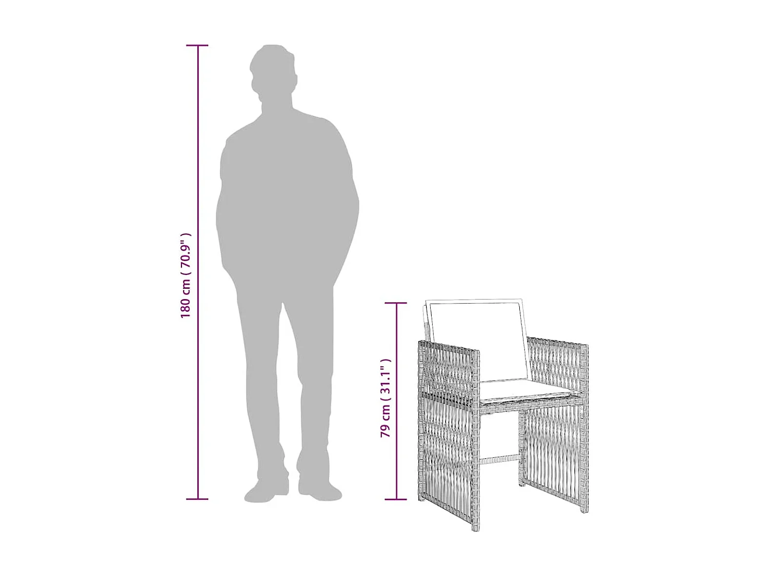 Set comedor jardín y cojines 17 piezas ratán sintético gris claro
