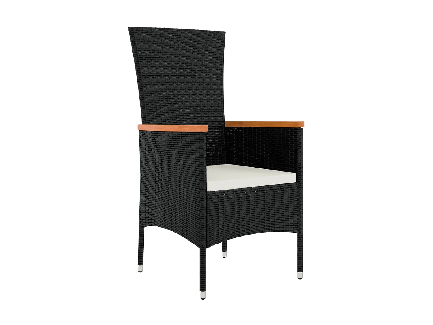 Set de comedor jardín 11 piezas con cojines ratán sintético negro