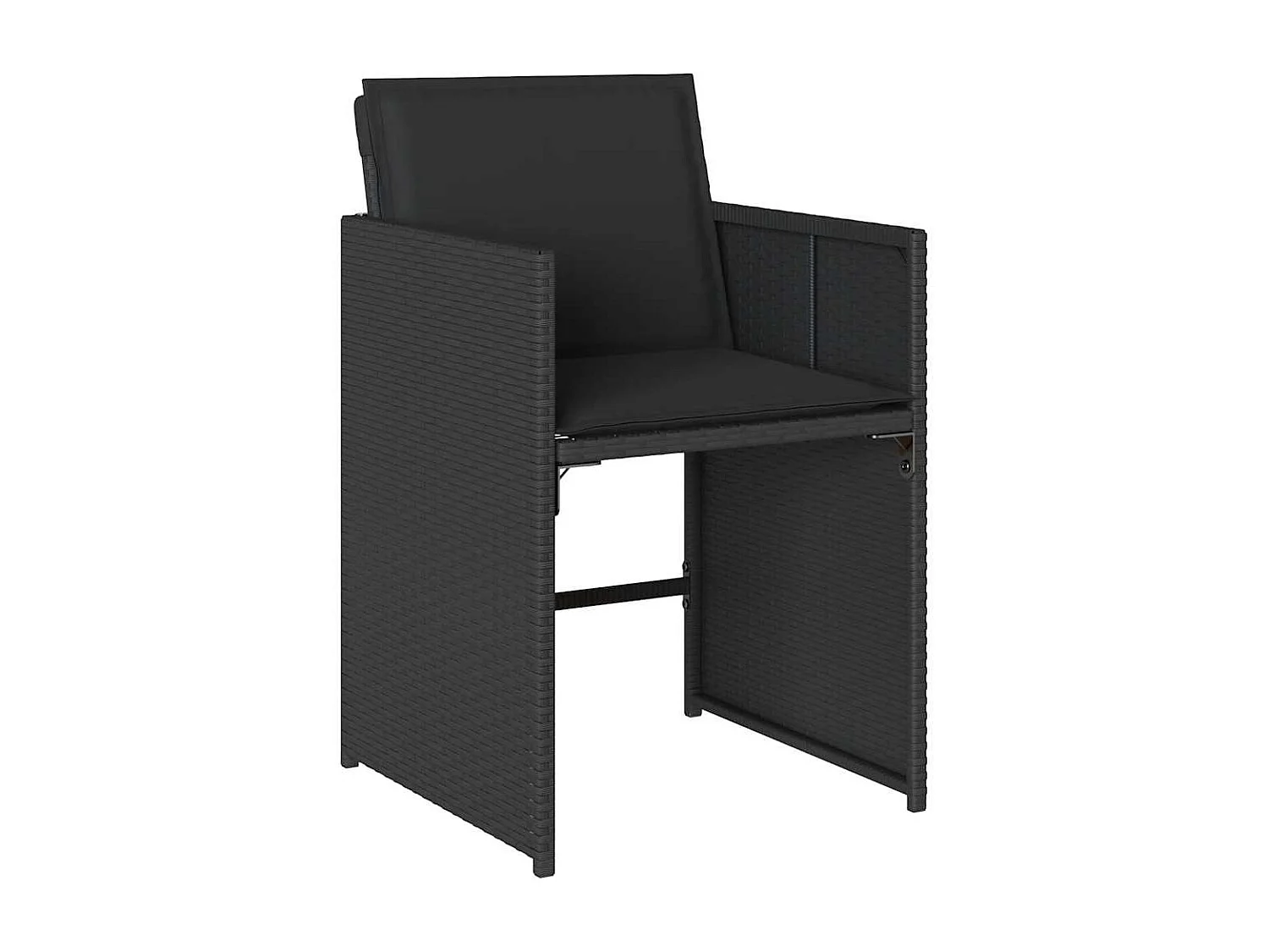 Set de comedor jardín 11 piezas con cojines ratán sintético negro