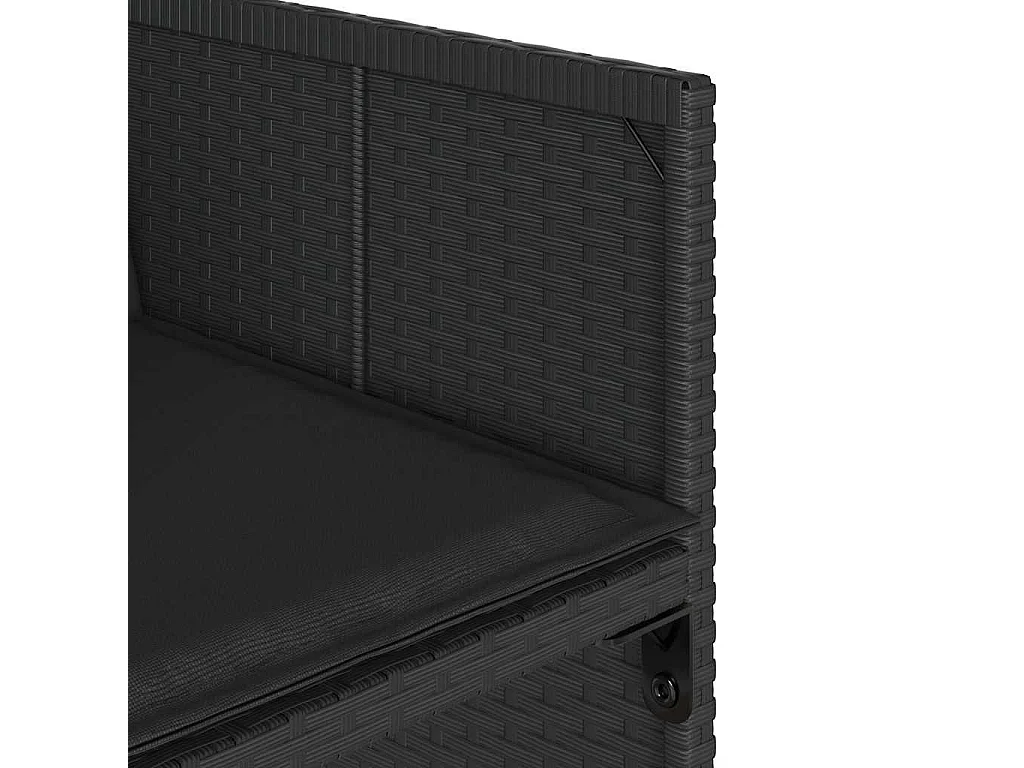 Set de comedor jardín 11 piezas con cojines ratán sintético negro