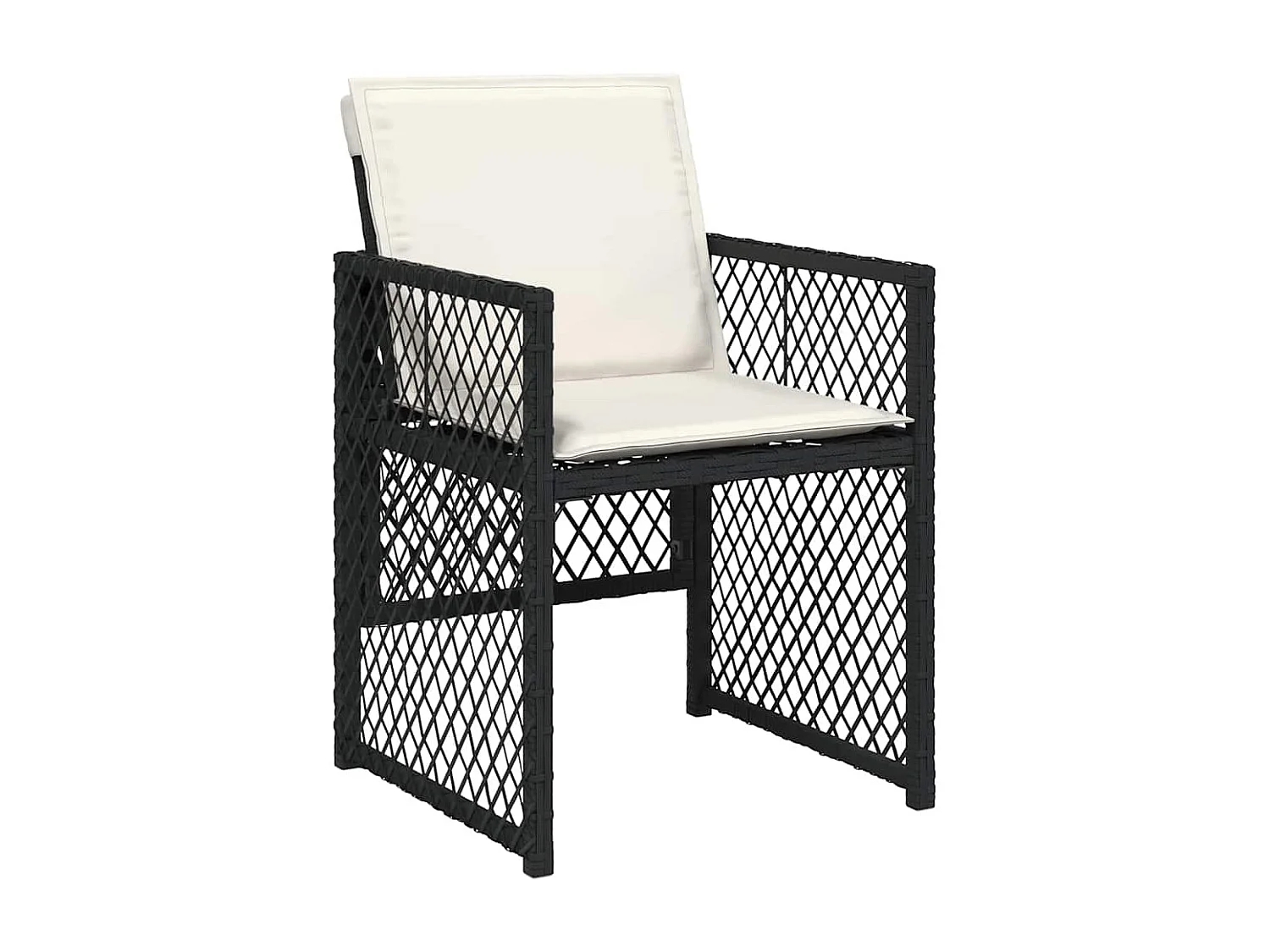 Ensemble à manger de jardin 9 pièces coussins noir résine tressée