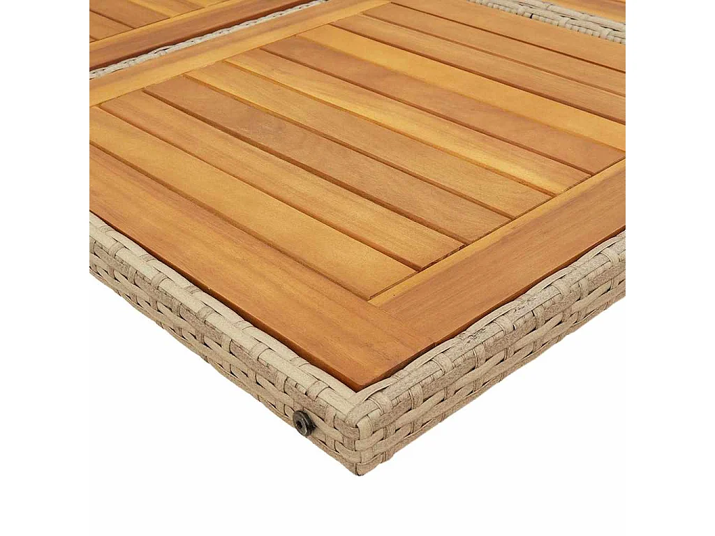 Ensemble à manger de jardin et coussins 9 pièces beige Poly rotin