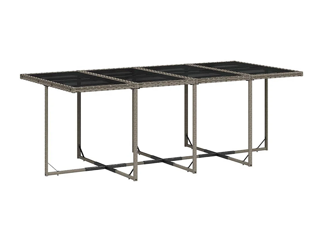 Set comedor de jardín con cojines 13 piezas ratán sintético gris