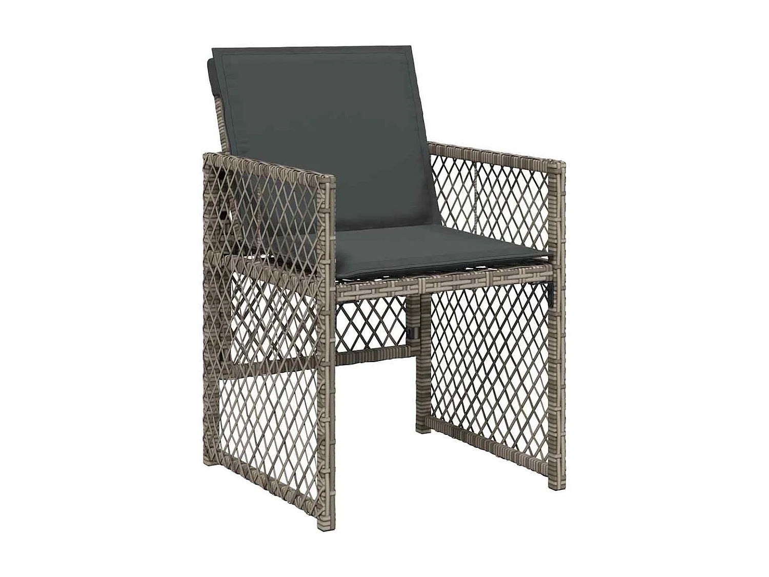 Set comedor de jardín con cojines 13 piezas ratán sintético gris