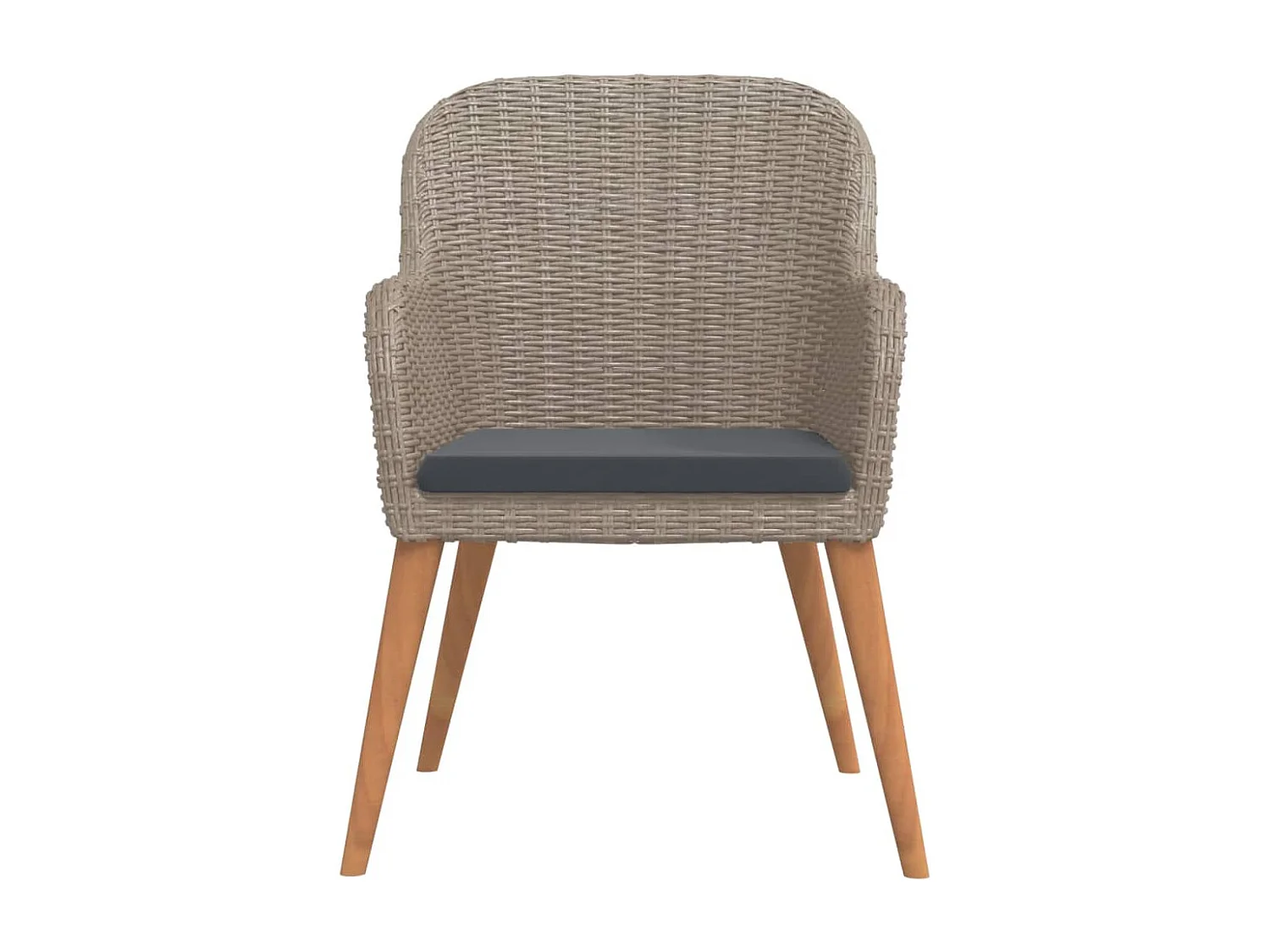 Ensemble à manger de jardin avec coussins 3 pièces marron