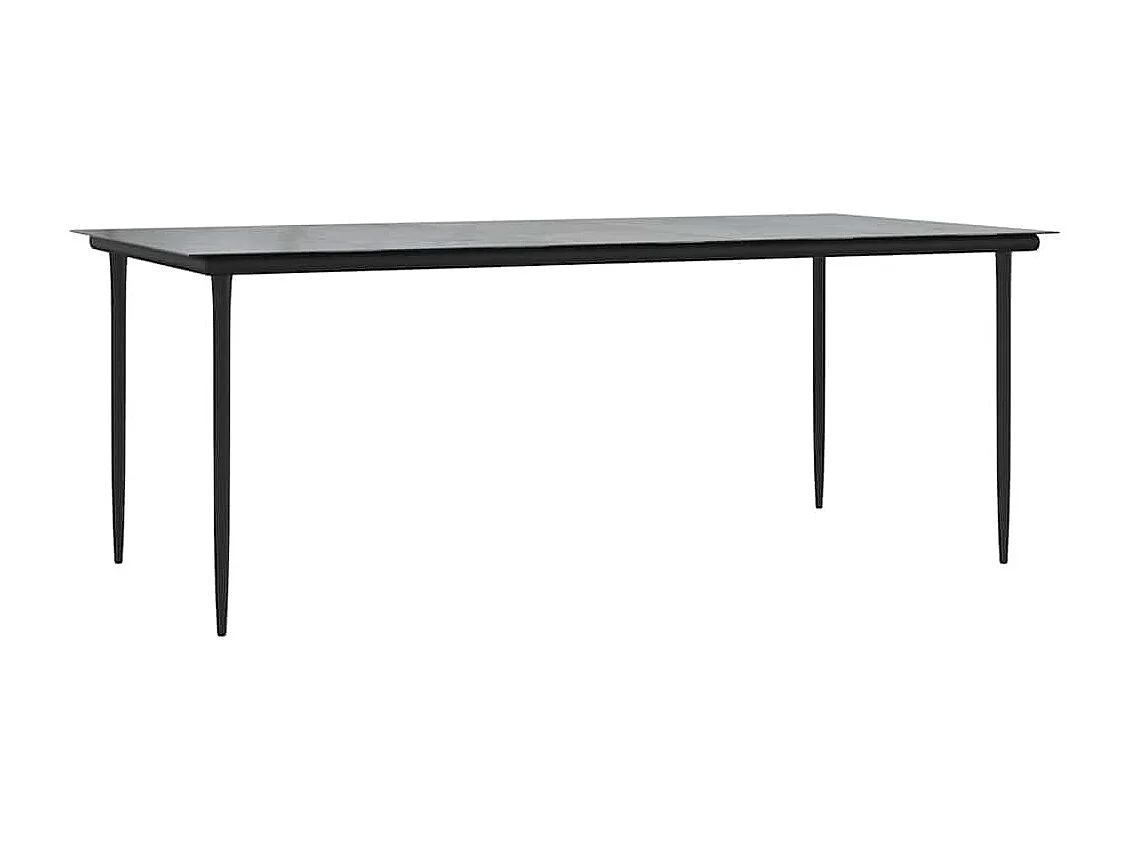 Ensemble à manger de jardin 9 pièces coussins noir résine tressée