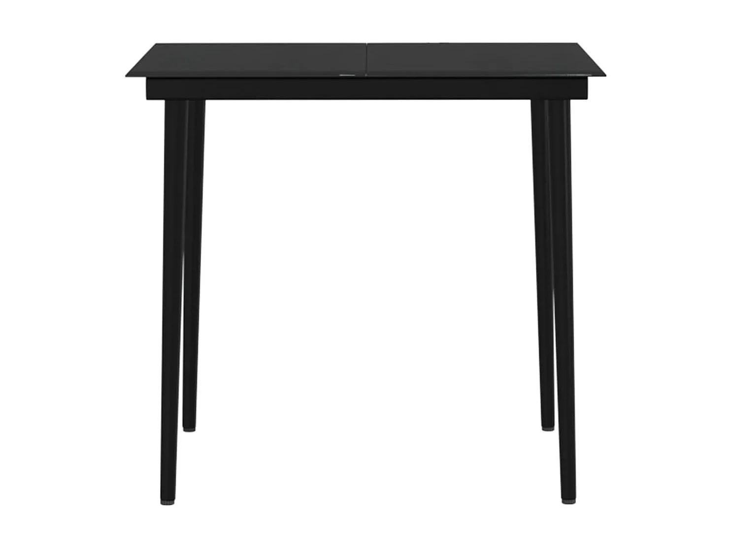 Juego de comedor de jardín 5 piezas con cojines negro